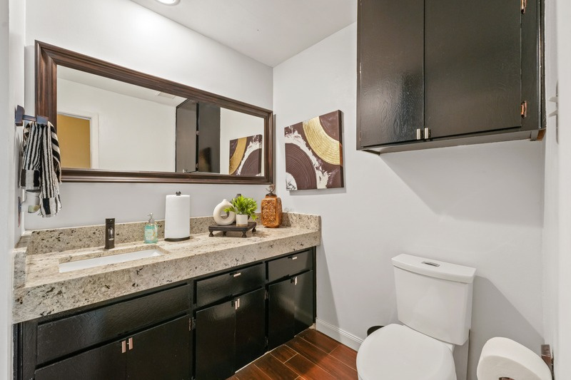 Vi'Lou staged interior detail with warm accents
